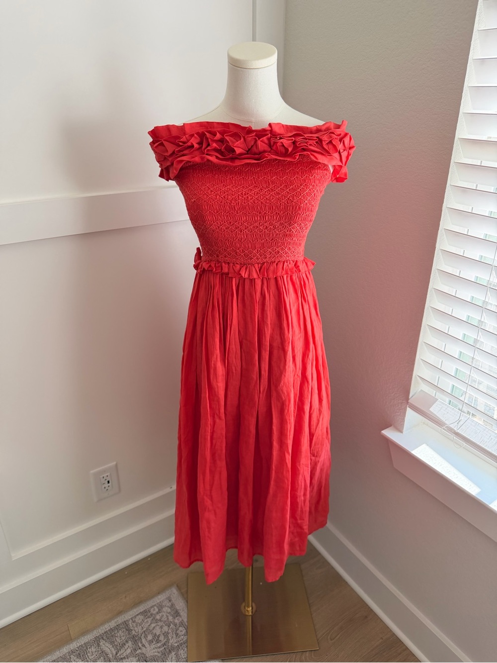 NWT Sea New York Frida Solid Off-the-Shoulder Midi Dress – Size S